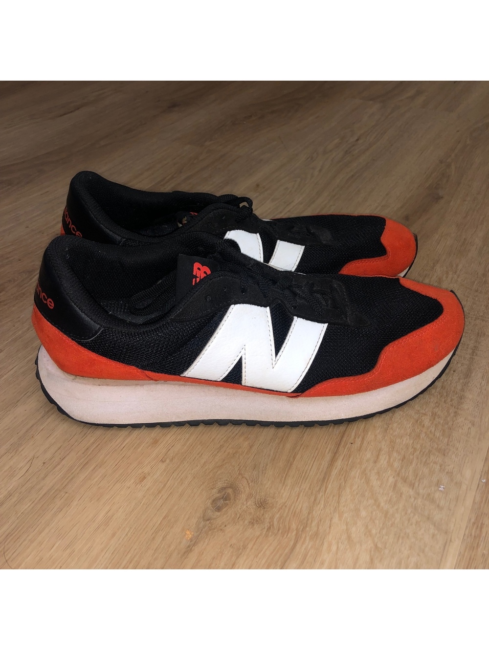 NEW BALANCE 237 BLACK NEO FLAME RED ORANGE SNEAKERS SHOES MENS SIZE 12